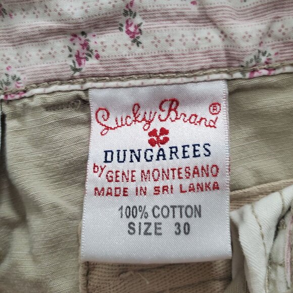 Lucky Brand Dungarees Womens Vintage Khaki Tan Ripstop Cropped Cargo Pants 10/30 - Picture 7 of 11